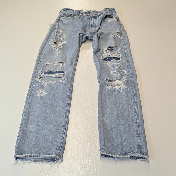 Moussy Denim - Moussy Vintage Size 26 Distressed Cropped Light Wash Jeans